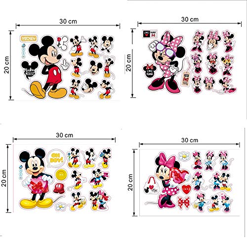 YUESEN Pegatinas Infantiles Pared Minnie Pegatinas Decorativas Pared mickey Mouse Stickers Pared Mickey Dormitorio Calcomanias para dormitorio de bebé y niños