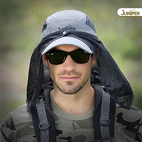 YUFUMAO Regalo para El Dia del Padre-Sombrero De Protección Solar Cubierta Cara UV Pesca Masculina Sombra De Verano   Sol Largo Gorra De Béisbol Senderismo Al Aire Libre Transpirable, D
