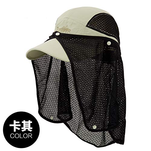 YUFUMAO Regalo para El Dia del Padre-Sombrero De Protección Solar Cubierta Cara UV Pesca Masculina Sombra De Verano   Sol Largo Gorra De Béisbol Senderismo Al Aire Libre Transpirable, D