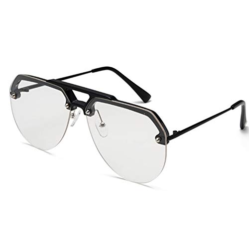 YUHANGH Gafas de Sol Semi sin Montura Gafas de Sol clásicas con Tendencia de Personalidad de Las Mujeres Gafas de Montura Media para Hombres UV400