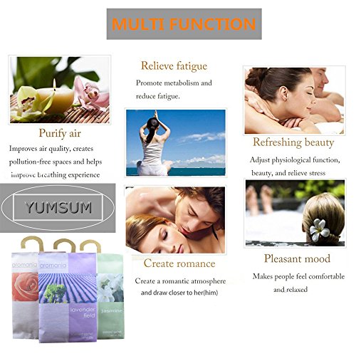 YUMSUM Bolsitas perfumadas Bolsas Fragantes para cajones Armarios Armario Baño Baños, 25gX8 Pack (Lavanda)