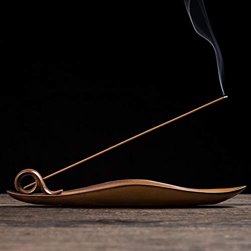 YUMUO - Quemador de incienso de cobre, hecho a mano, con soporte de incienso, ideal para yoga, hogar, oficina, fiesta, HX1245