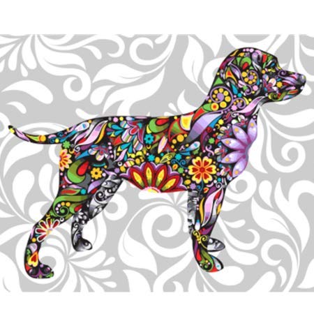 YUNYONG DIY Pintura Al Óleo por Números Imagen Animal Perro Colorida Imagen Decoración del Hogar para Sala De Estar Mano 40X50Cm