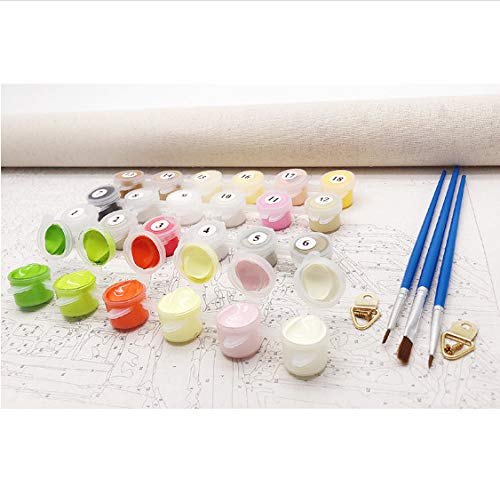 YUNYONG Pintar por Números para Adultos Y Niños Imagen Navidad Perro Decoración del Hogar para Sala De Estar Mano 40X50Cm