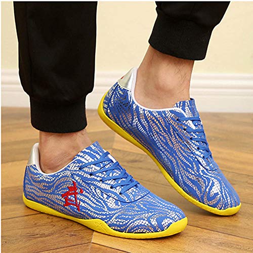 YURU Zapatos De Entrenamiento De Tai Chi Kung Fu Zapatos De Artes Marciales Zapatillas De Qigong De Moda Antideslizantes para Niños Hombres Mujeres,Blue-44