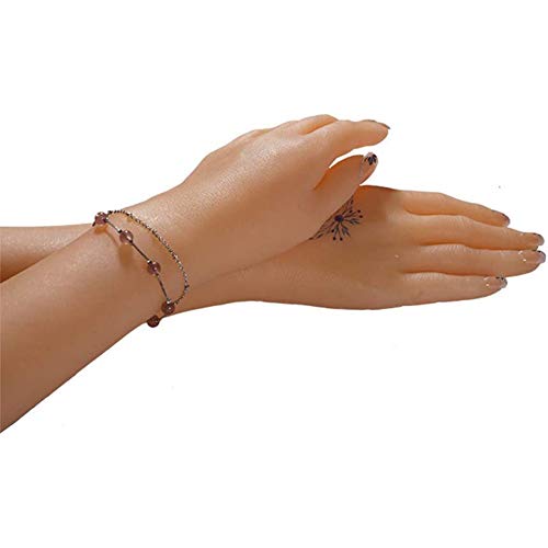 YUXINCAI Modelo De Mano De Tamaño Natural Pulsera De Práctica De Arte De Uñas Soporte De Joyería Soporte De Maniquí De Mano Mostrar Accesorios Modelo De Conferencia Maniquí Femenino De Silicona