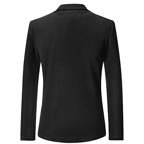 Yvelands Abrigos y Chaquetas Deportivas para Hombre, Traje de Manga Larga con Corte Formal, Gabardina, Blusa Superior(Black,XXL)
