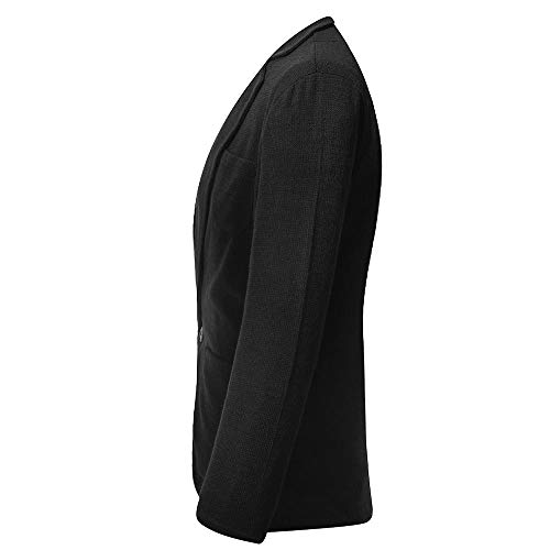 Yvelands Abrigos y Chaquetas Deportivas para Hombre, Traje de Manga Larga con Corte Formal, Gabardina, Blusa Superior(Black,XXL)