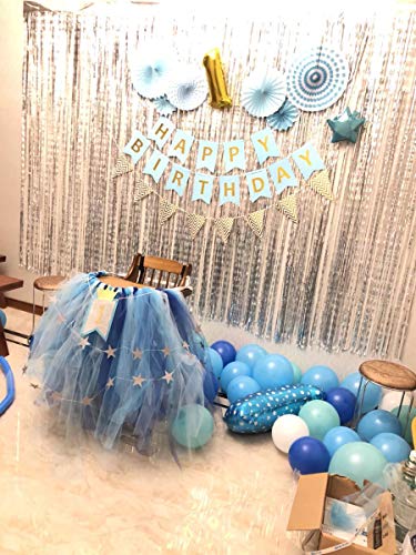 YWILL Cortinas de Malla Metálica/Cortina de lámina/Decoración Fondo para Franjas de Bodas/Cumpleaños, Decoraciones Bricolaje Fotomatón/Festival Navidad Halloween/Fondo de Ventana/Puerta Apoyos Foto