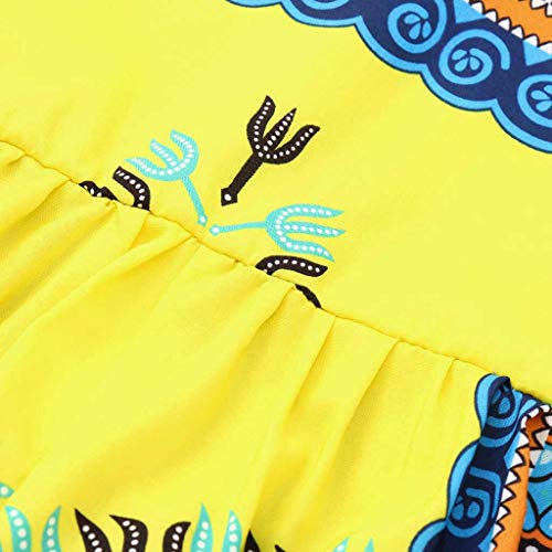 YWLINK 2PC PúRpura, Amarillo, Rojo, Azul Mezcla De AlgodóN Verano El Viento Nacional NiñAs No Está Posicionado Imprimiendo Mono Sin Mangas+Banda De Pelo La Moda Fiesta Diaria Playa 2-7 AñOs De Edad