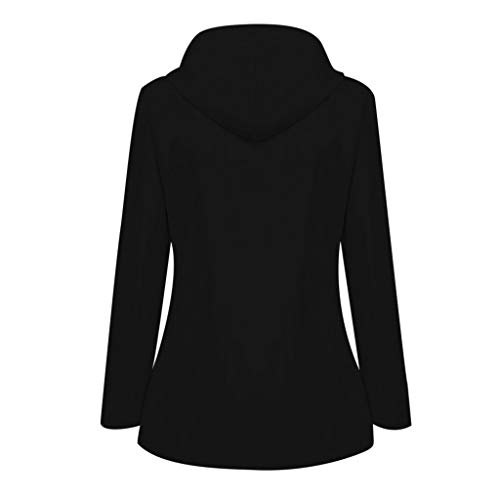 YWLINK Abrigo Impermeable para Mujer Protector Solar Chaqueta Deportiva Al Aire Libre Chaqueta De Lluvia SóLida Mujer Outdoor Plus con Capucha Impermeable A Prueba De Viento Rompevientos(Negro,XL)