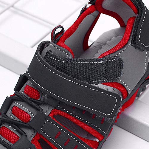 YWLINK Sandalias Deportivas NiñOs Zapatos para NiñOs Punta Cerrada Verano Playa Sandalias Zapatos,Zapatillas Antideslizante Fondo Blando Casuales(Rojo,24EU)