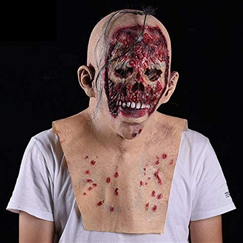 YYH Halloween Máscara de látex for Adultos COS Zombie Asistente con Cicatrices Sombreros Accesorios for terroristas