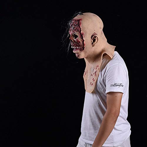 YYH Halloween Máscara de látex for Adultos COS Zombie Asistente con Cicatrices Sombreros Accesorios for terroristas