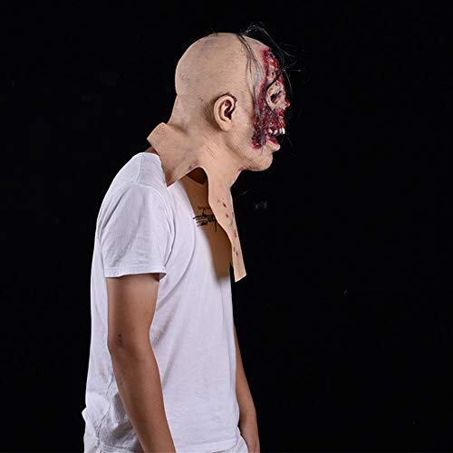 YYH Halloween Máscara de látex for Adultos COS Zombie Asistente con Cicatrices Sombreros Accesorios for terroristas