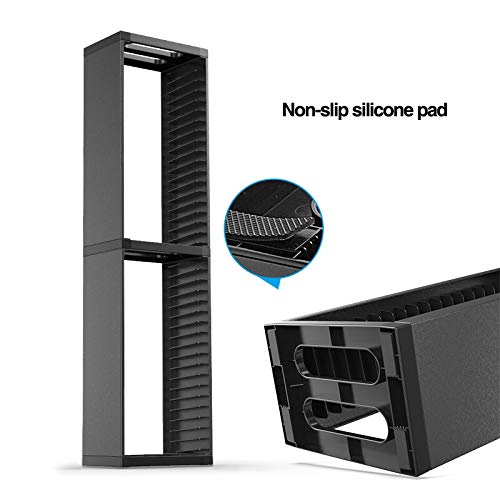 YYKJ Rack de Almacenamiento de CD Ps4, Accesorios ps4 Slim/Pro, 36 Torres de Almacenamiento de Juegos y Soporte de Almacenamiento Vertical para Discos de Juegos (Negro)