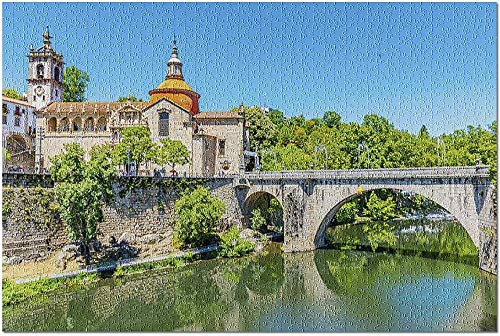 YYTOOF HD Amarante Portugal - Old Town & Bridge 9032590 (Premium 1000 Piece Jigsaw Puzzle for Adults 19x27)