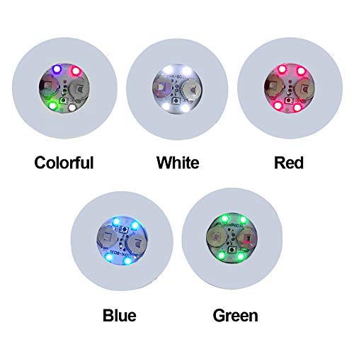 YYWJ - Posavasos LED, pegatinas para botellas con 3 modos, 4 luces, para fiestas, bebidas, con pilas, para bodas, bares, fiestas, decoración navideña (1/10 unidades), No nulo, Verde, 10 unidades
