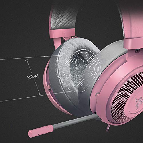 YYZLG Professional Edition - Auriculares de diadema de cristal rosa con micrófono de reducción de ruido retráctil con marco de aluminio, apto para ordenadores, portátiles, PS3, videojuegos
