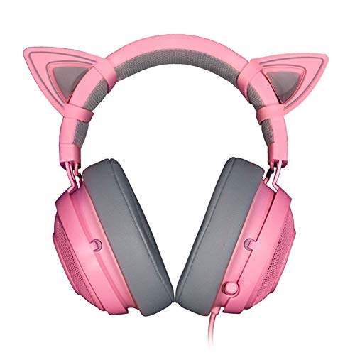 YYZLG Professional Edition - Auriculares de diadema de cristal rosa con micrófono de reducción de ruido retráctil con marco de aluminio, apto para ordenadores, portátiles, PS3, videojuegos