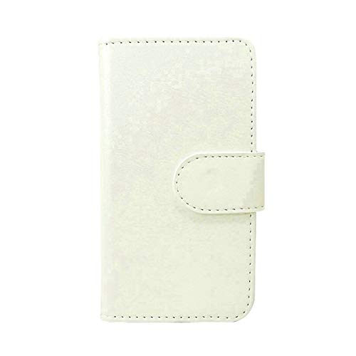YZKJ Funda para BLU Bold N1 (6.4") + [4 Piezas] Cristal Templado Protector de Pantalla Cover Flip Folio Case PU Cuero Caso Función de Soporte Billetera Tapa Carcasa - Blanco