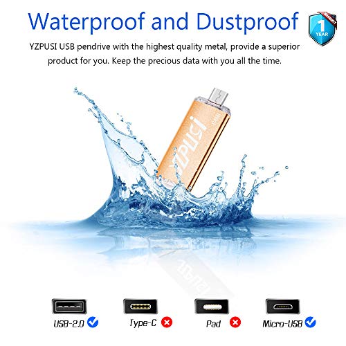 YZPUSI 64gb Memoria USB, 2 en 1 USB 2.0 Doble Transforma Pendrive para PC y Android con OTG Micro USB, Memoria USB Compatible con Smartphones y Tableta Memory Externa