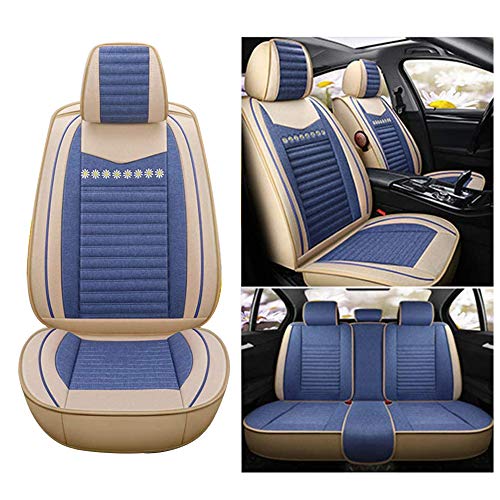 YZU Fundas de Asiento de automóvil Delanteras y traseras para Sylphy Tiida Qashqai almera Leaf navara Pathfinder Patrol y60 y61 Productos para automóviles Pegatinas Interiores,Azul