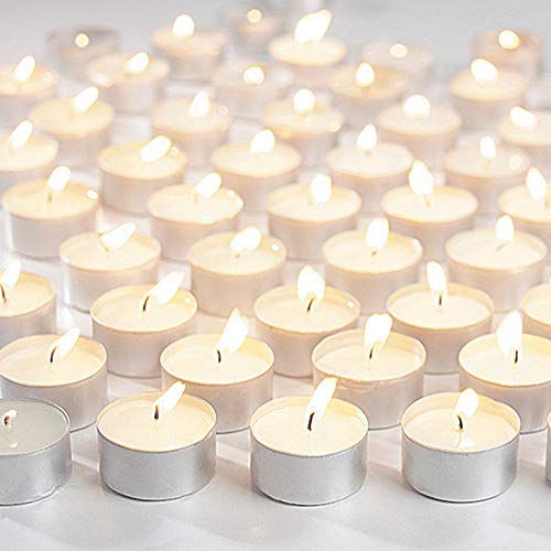 Z-ENTERPRISE X (paquete de 20) Velas aromáticas con velas de té blancas sin perfume | Velas de noche con larga hora de combustión para centros de mesa, bodas, Navidad, spa y decoración del hogar