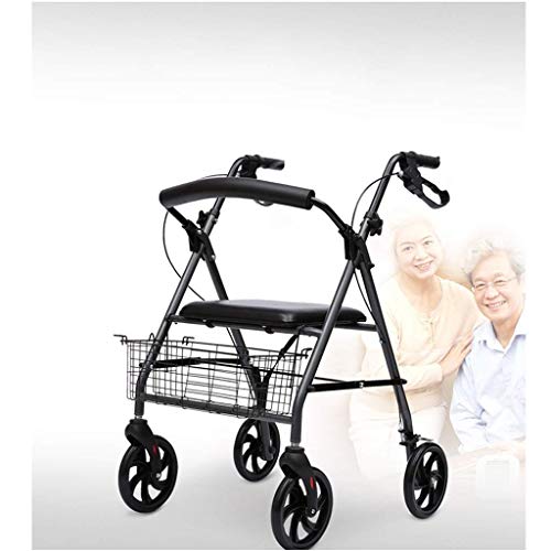 Z-SEAT Andador para Personas Mayores y Silla de Ruedas Modelo Colón Frenos Plegables en Las Asas Cesta de Altura Ajustable y Asiento Andador ayudas para discapacitados