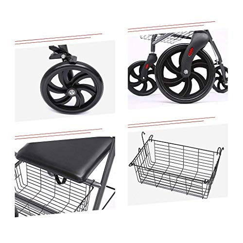 Z-SEAT Andador para Personas Mayores y Silla de Ruedas Modelo Colón Frenos Plegables en Las Asas Cesta de Altura Ajustable y Asiento Andador ayudas para discapacitados