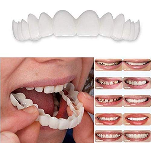 Z-YT 2 Arriba Y Abajo Dentaduras Sonrisa InstantáNea Comodidad CosméTicos Blandos CosméTicos Dentaduras Dentales Dientes Superiores Chapa De Maquillaje Chapa De Dientes