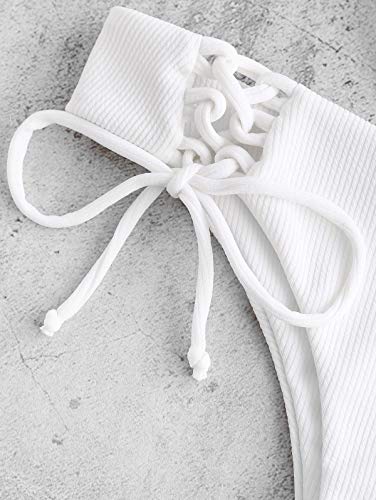 ZAFUL - Bikini brasileño para mujer Blanco S