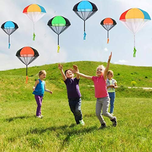 Zaloife Paracaidista Juguete Mano Lanzar Soldado Paracaídas Cometas, 5 Piezas Juguete Paracaídas Set, Juguetes al Aire Libre para Niños Juguete Regalo Fiesta Cumpleaños Las Bolsas de Relleno