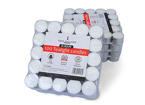 Zan Village Homeware - Velas de té de 8 horas de combustión. 23 g, 100 unidades