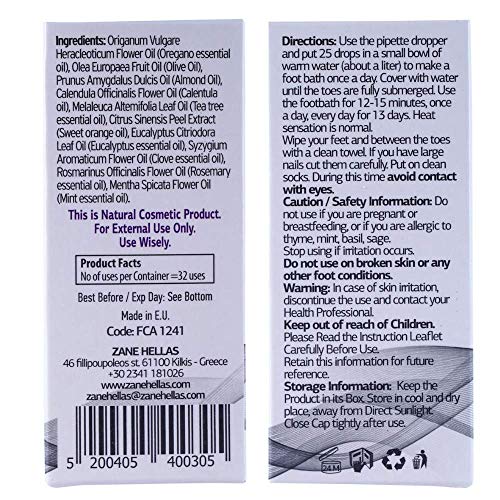 Zane Hellas FunguCept Solución de reparación para atletas. Alivia la picazón, el ardor, las grietas y las escamas. Detener el mal olor. Resultados visibles en 5 días. 1 onza líquida - 30 ml.