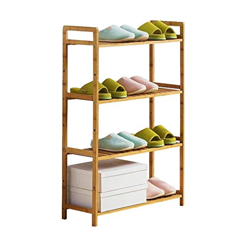 Zapatero entrada,Estante de Almacenamiento del Organizador de Zapatos Bastidor de Zapatos ensamblado en El Hogar Bastidor de Almacenamiento de Múltiples Capas de Bambú Estantes Simples Estantes