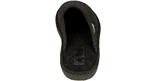 Zapatillas De Casa para Hombre De Fieltro De Lana Natural Calientes Transpirables Bienestar Natural Handmade Calidad (44 EU, Negro 904A)