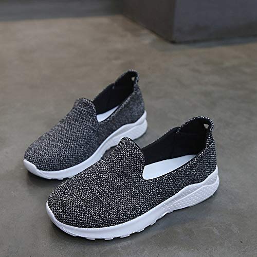 Zapatillas de Exterior para Mujer Otoño Invierno 2018 Moda Casual Zapatos cuña Plataforma Dama PAOLIAN Cómodo Calzado Náuticos Lona Gris Señora Zapatillas Aire Libre Talla Grande