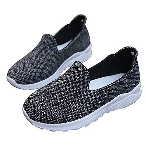 Zapatillas de Exterior para Mujer Otoño Invierno 2018 Moda Casual Zapatos cuña Plataforma Dama PAOLIAN Cómodo Calzado Náuticos Lona Gris Señora Zapatillas Aire Libre Talla Grande