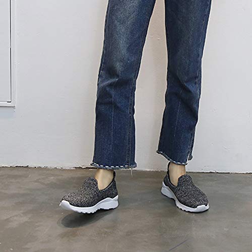 Zapatillas de Exterior para Mujer Otoño Invierno 2018 Moda Casual Zapatos cuña Plataforma Dama PAOLIAN Cómodo Calzado Náuticos Lona Gris Señora Zapatillas Aire Libre Talla Grande