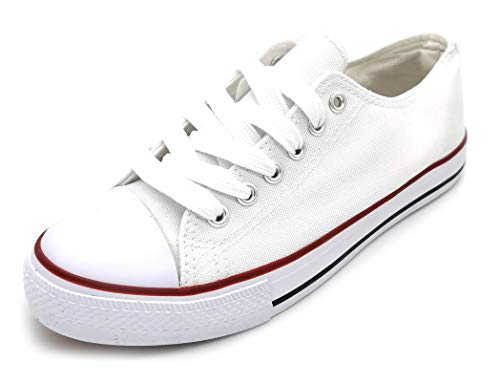 Zapatillas de Lona Mujer Blanco Negro Bambas Blancas Lona Puntera Goma Loneta Blanca Negra