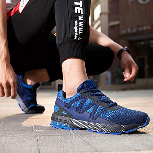 Zapatillas para Correr con Amortiguación Zapatillas para Zapatos de Running Zapatillas Ligero de Carretera al Aire Libre Transpirable para Hombres Azul 41