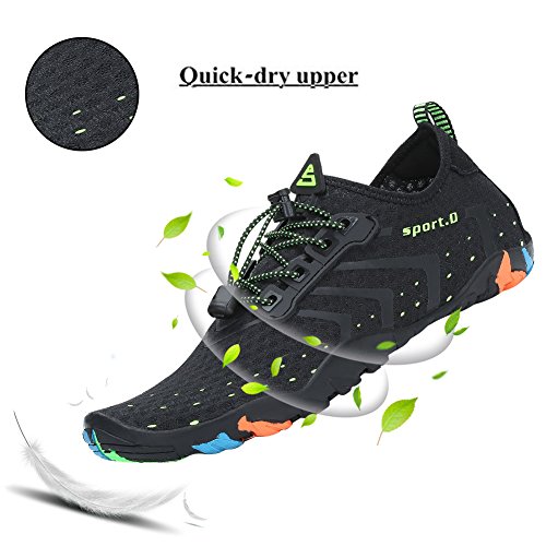 Zapatos de Agua Transpirable Piscina Playa Yoga Zapatillas de Escarpines para Hombre Mujer,A21 Negro,41