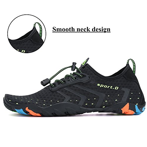 Zapatos de Agua Transpirable Piscina Playa Yoga Zapatillas de Escarpines para Hombre Mujer,A21 Negro,41