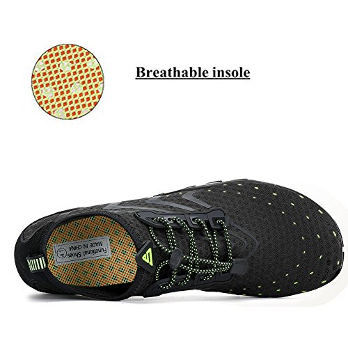 Zapatos de Agua Transpirable Piscina Playa Yoga Zapatillas de Escarpines para Hombre Mujer,A21 Negro,41