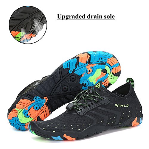 Zapatos de Agua Transpirable Piscina Playa Yoga Zapatillas de Escarpines para Hombre Mujer,A21 Negro,41