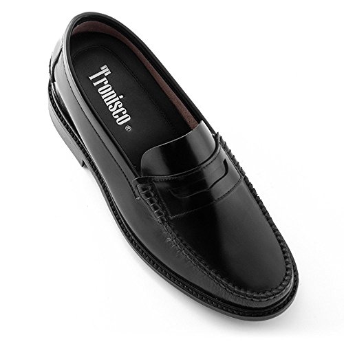 Zapatos de Hombre con Alzas Que Aumentan Altura hasta 7 cm. Fabricados en Piel. Modelo Arosa Negro 40
