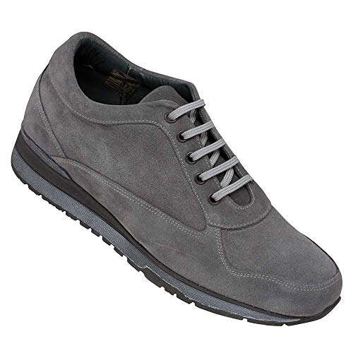 Zapatos de Hombre con Alzas Que Aumentan Altura hasta 7 cm. Fabricados en Piel. Modelo Matera Gris 44
