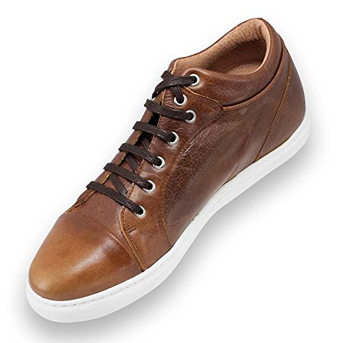 Zapatos de Hombre con Alzas Que Aumentan Altura hasta 7 cm. Fabricados en Piel. Modelo Miami Marron 41