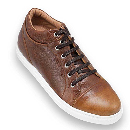 Zapatos de Hombre con Alzas Que Aumentan Altura hasta 7 cm. Fabricados en Piel. Modelo Miami Marron 41